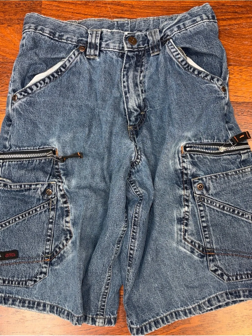 Vintage Wrangler ATG Y2K 90s Size 12 Baggy Skate Cargo Grunge Jorts Jean Shorts